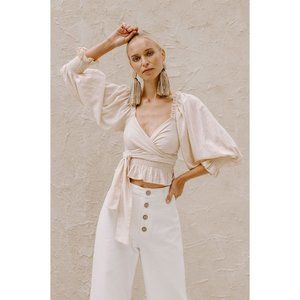 Bird & Kite Amalfi Top in Bone
